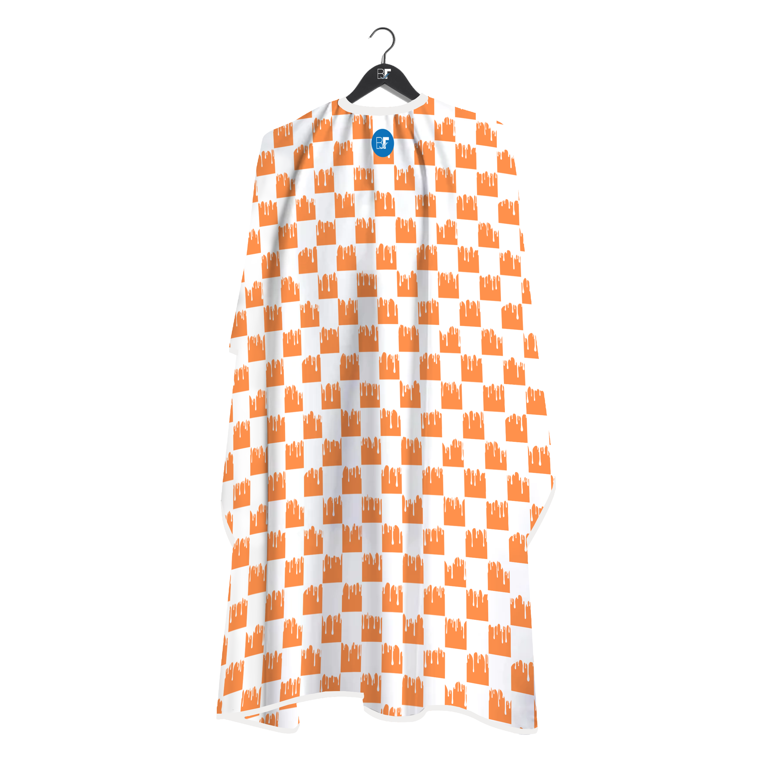 Barber Flow Dripped Checker Cape - Orange