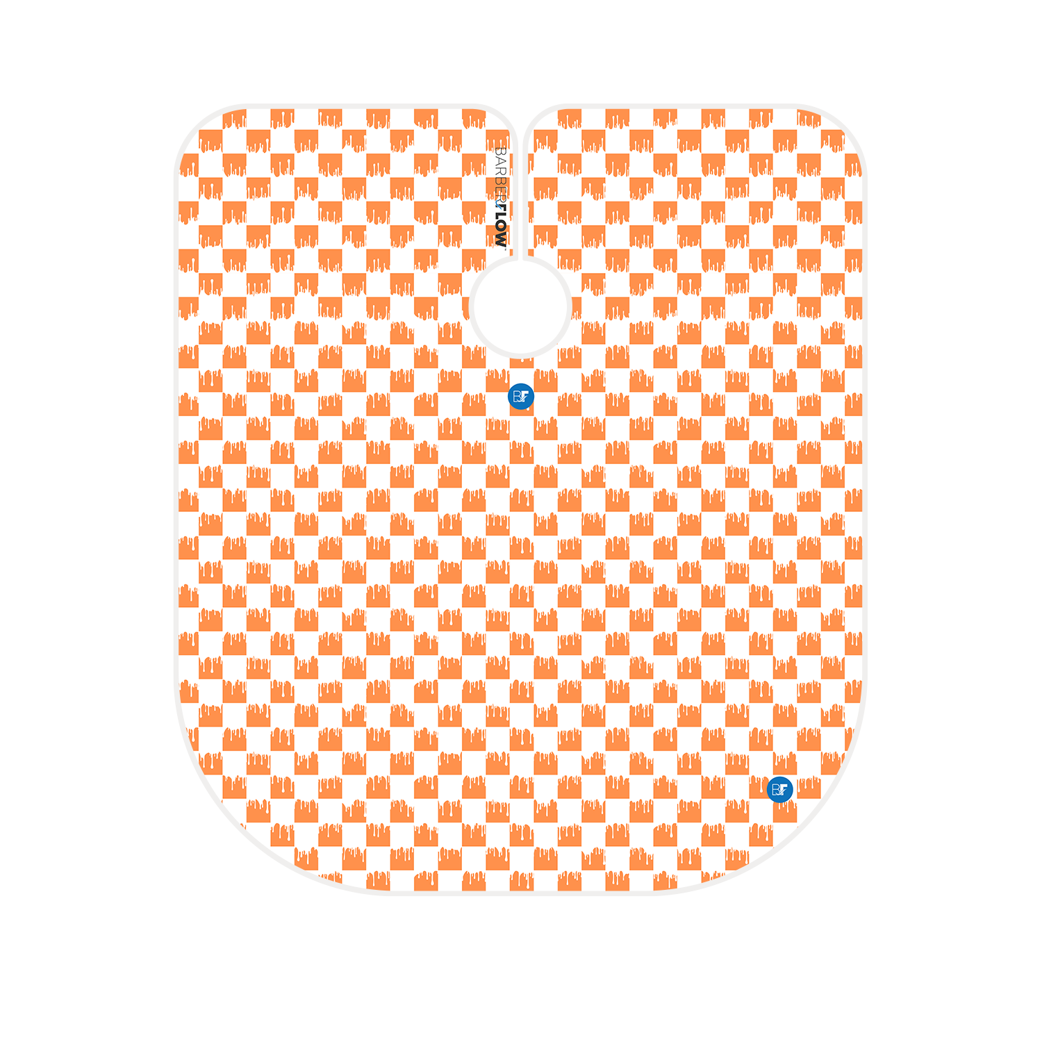 Barber Flow Dripped Checker Cape - Orange