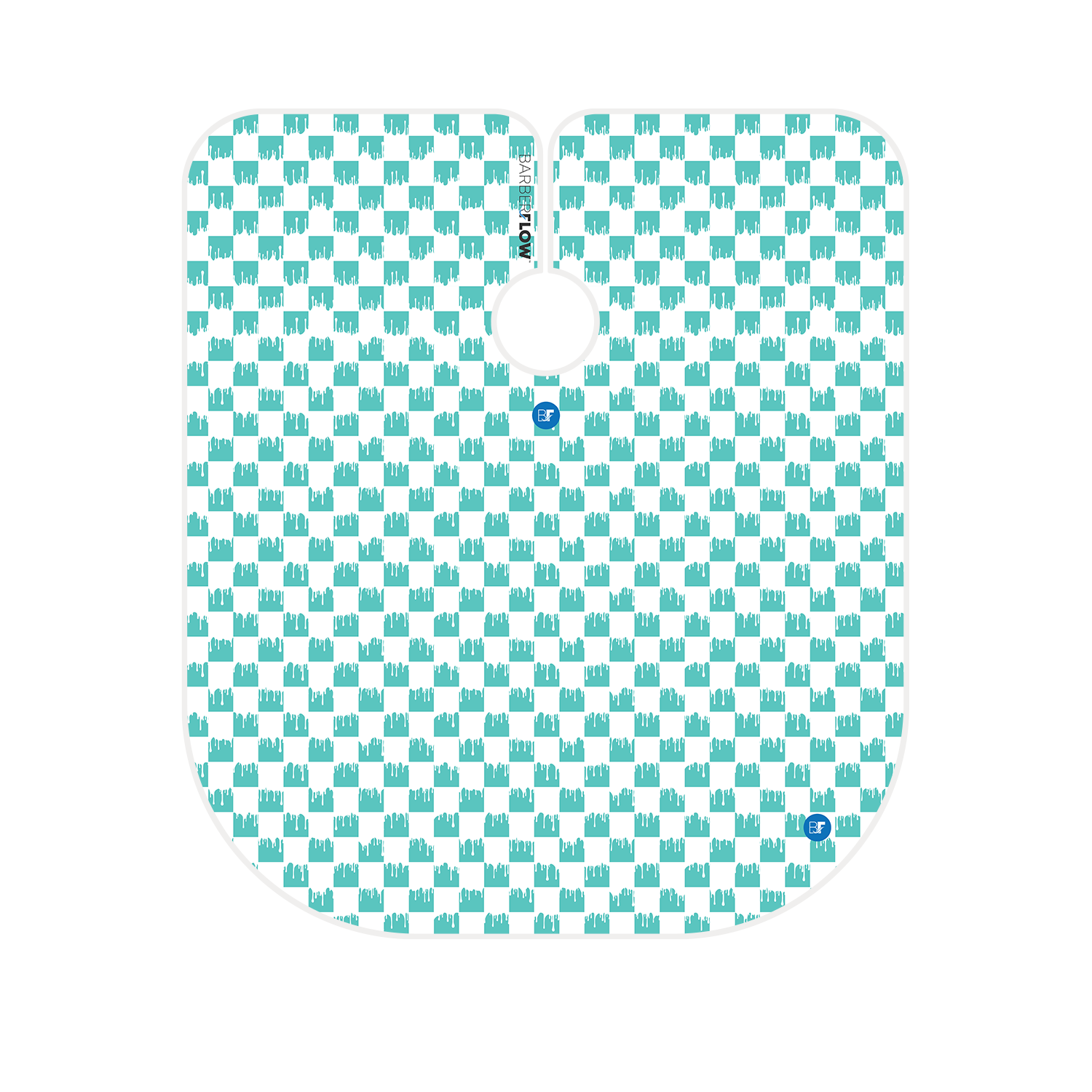 Barber Flow Dripped Checker Cape - Turquoise