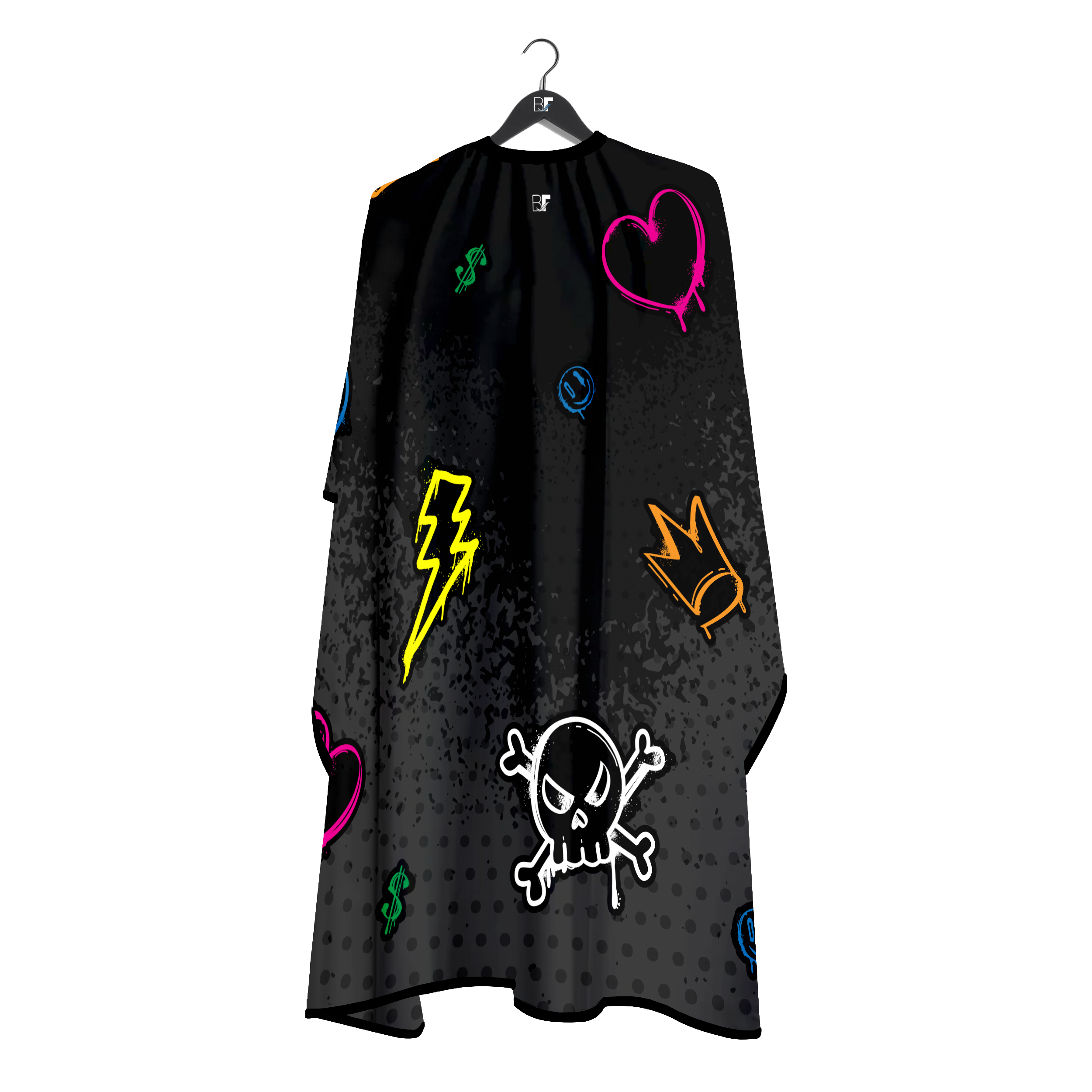 Barber Flow Graffiti Cape - Black