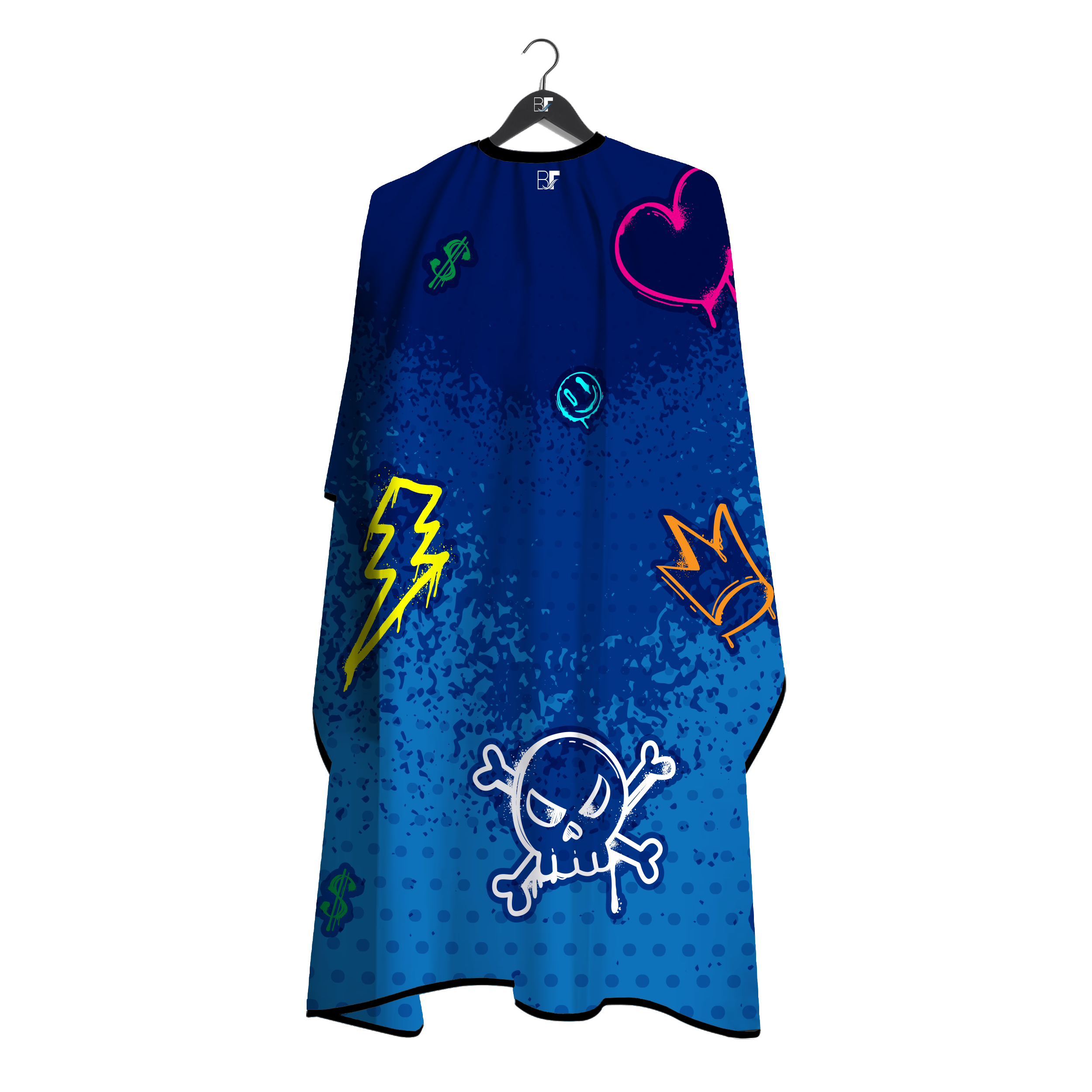 Barber Flow Graffiti Cape - Blue